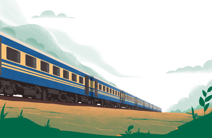 Bangladesh Railway intercity train running through Bangladesh